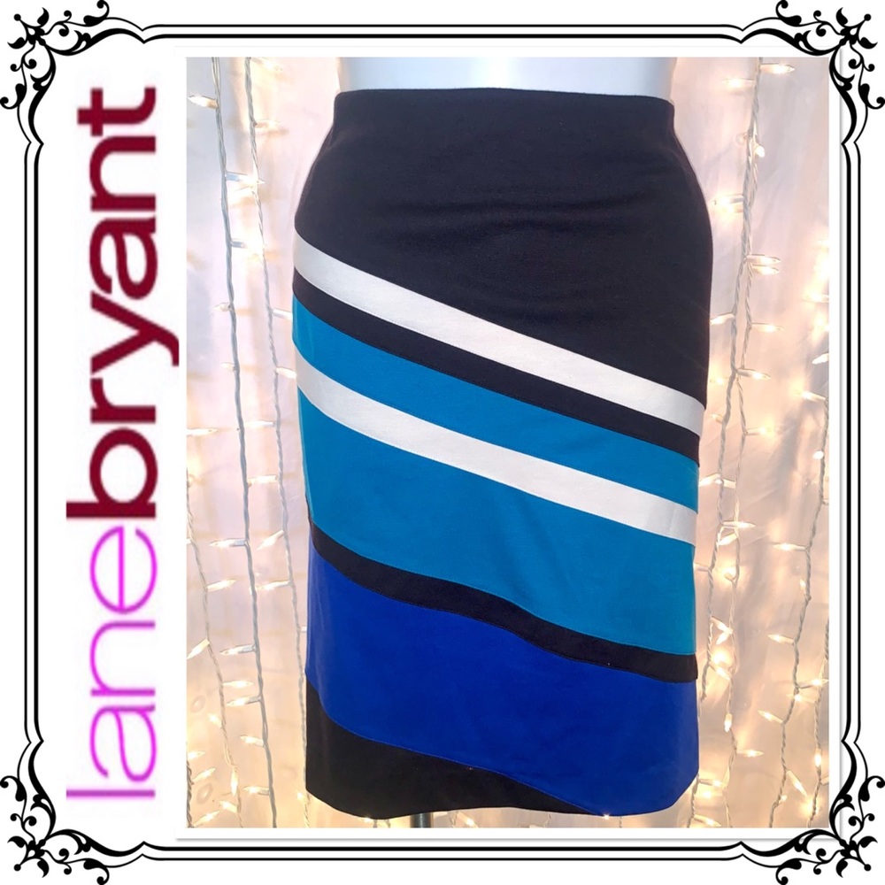 LANE BRYANT ⭐️ Diagonal Striped Pencil Skirt